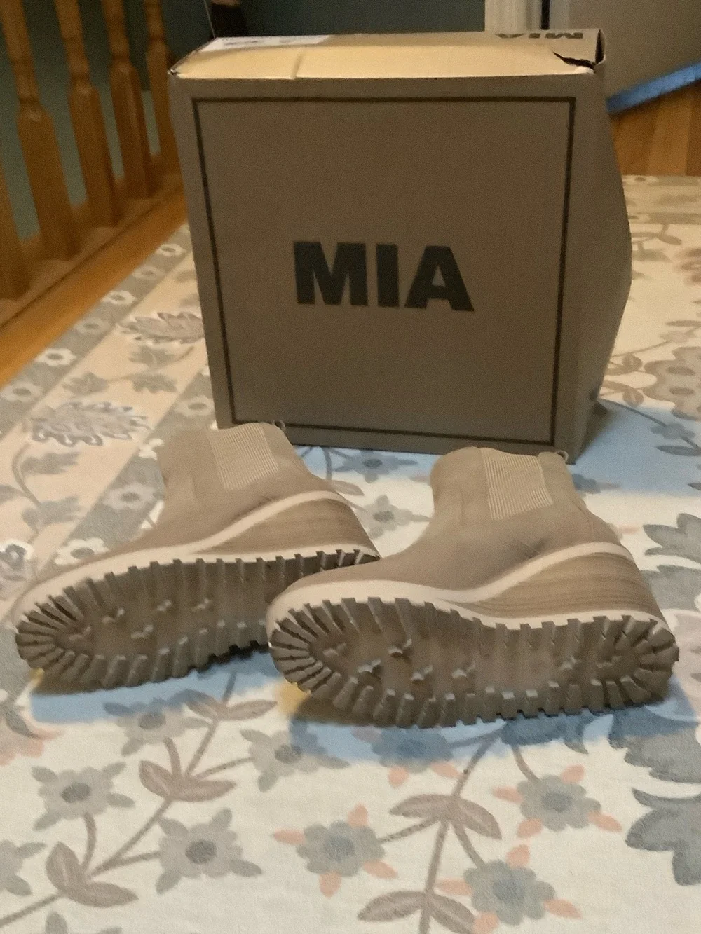 MIA Taupe Wedge Chelsea Boots